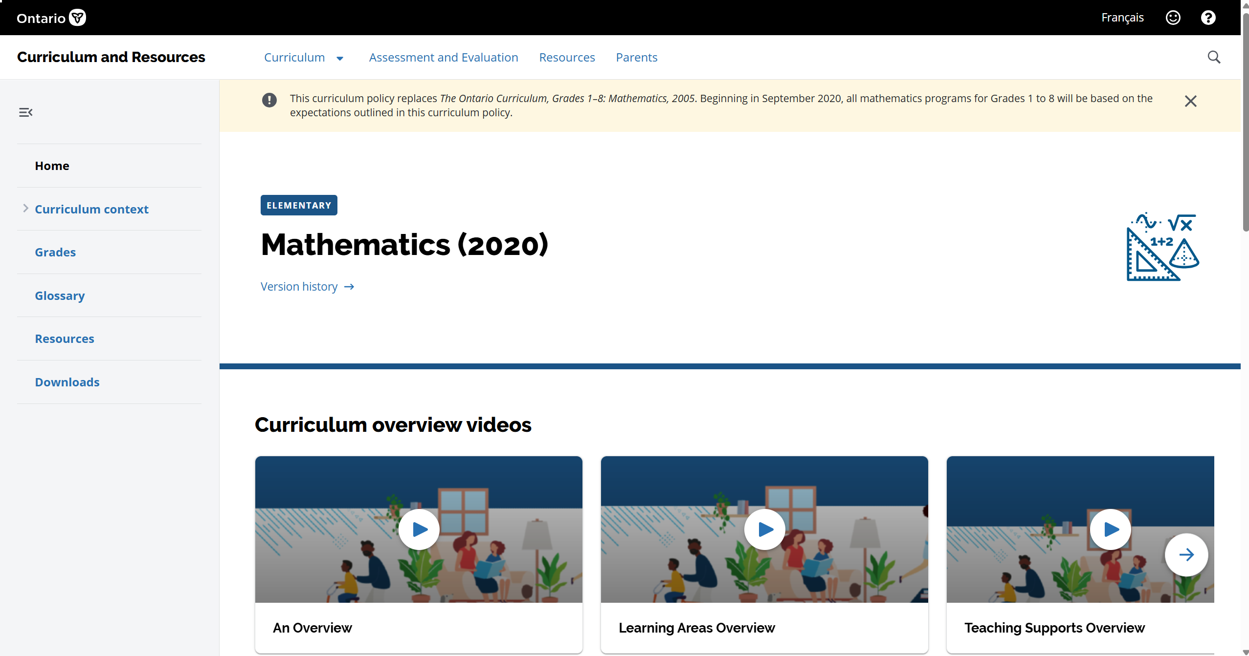 Ontario Math Curriculum